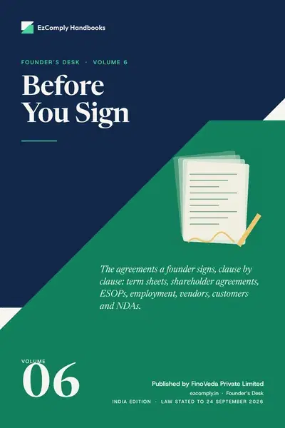 Cover of Before You Sign, Founder's Desk, volume 6