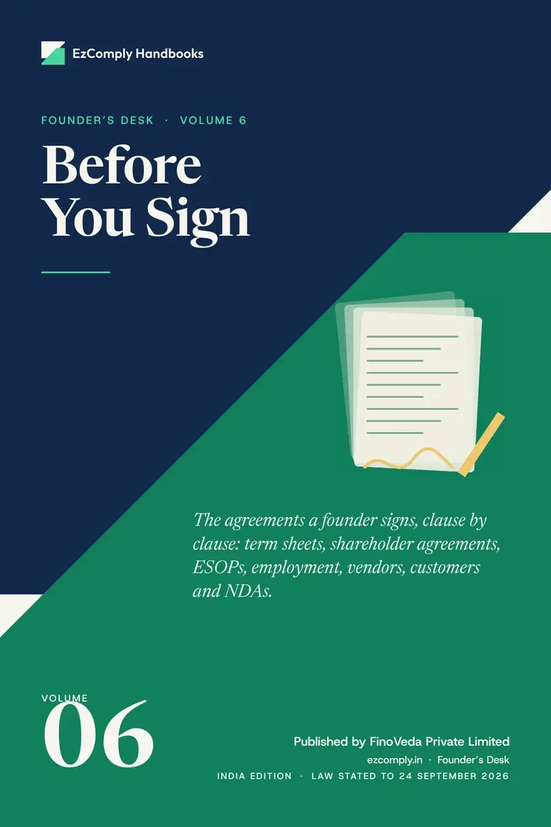 Cover of Before You Sign, Founder's Desk, volume 6